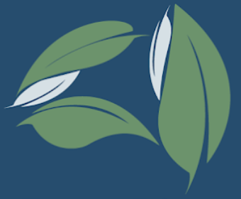 True Blue leaf mark: five leaves arranged in a loose circle